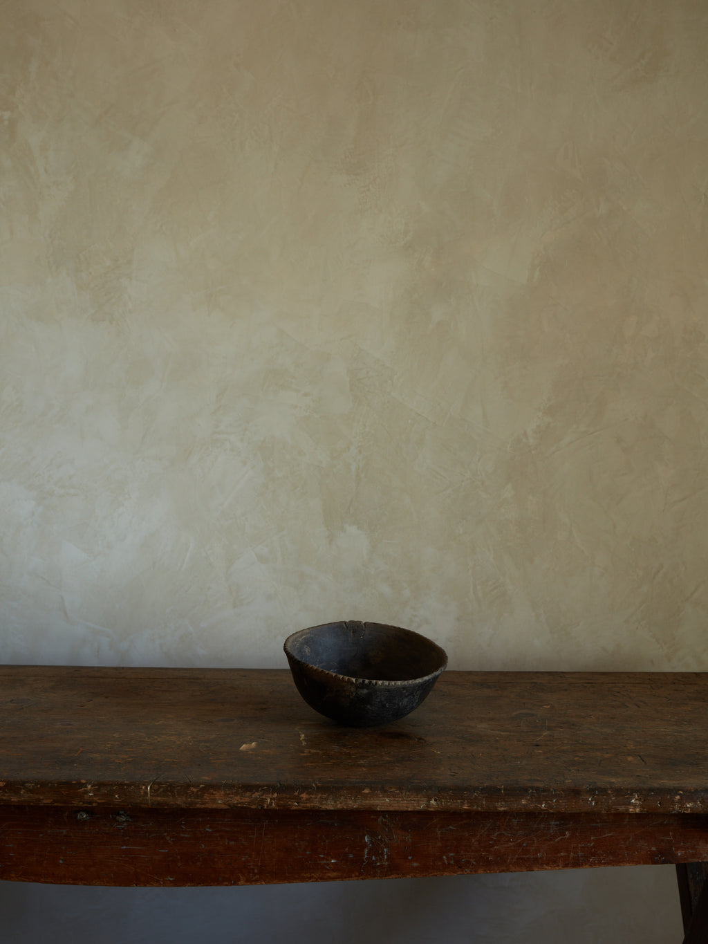 Antique Hand-Carved Wooden Bowl