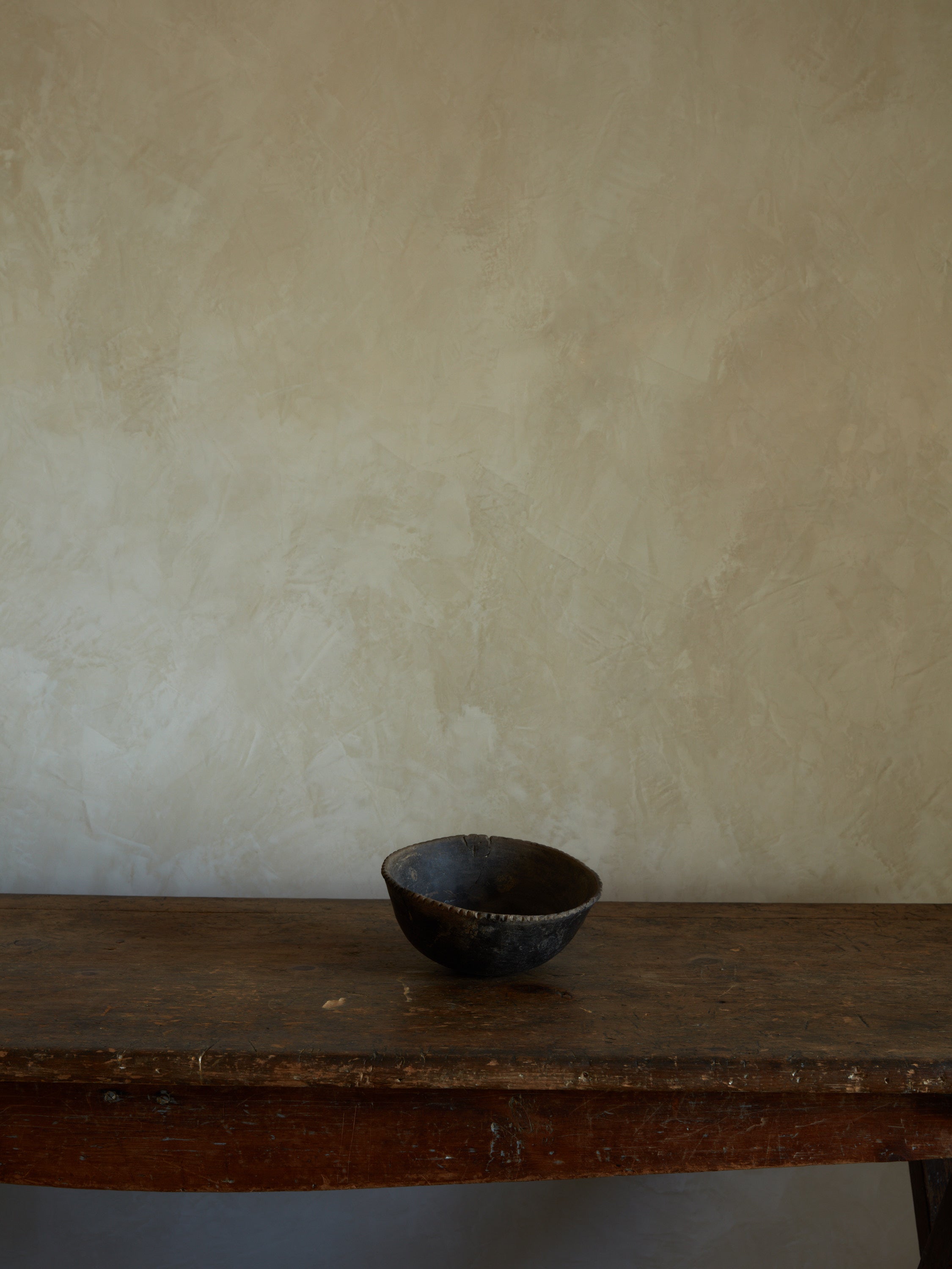 Antique Hand-Carved Wooden Bowl