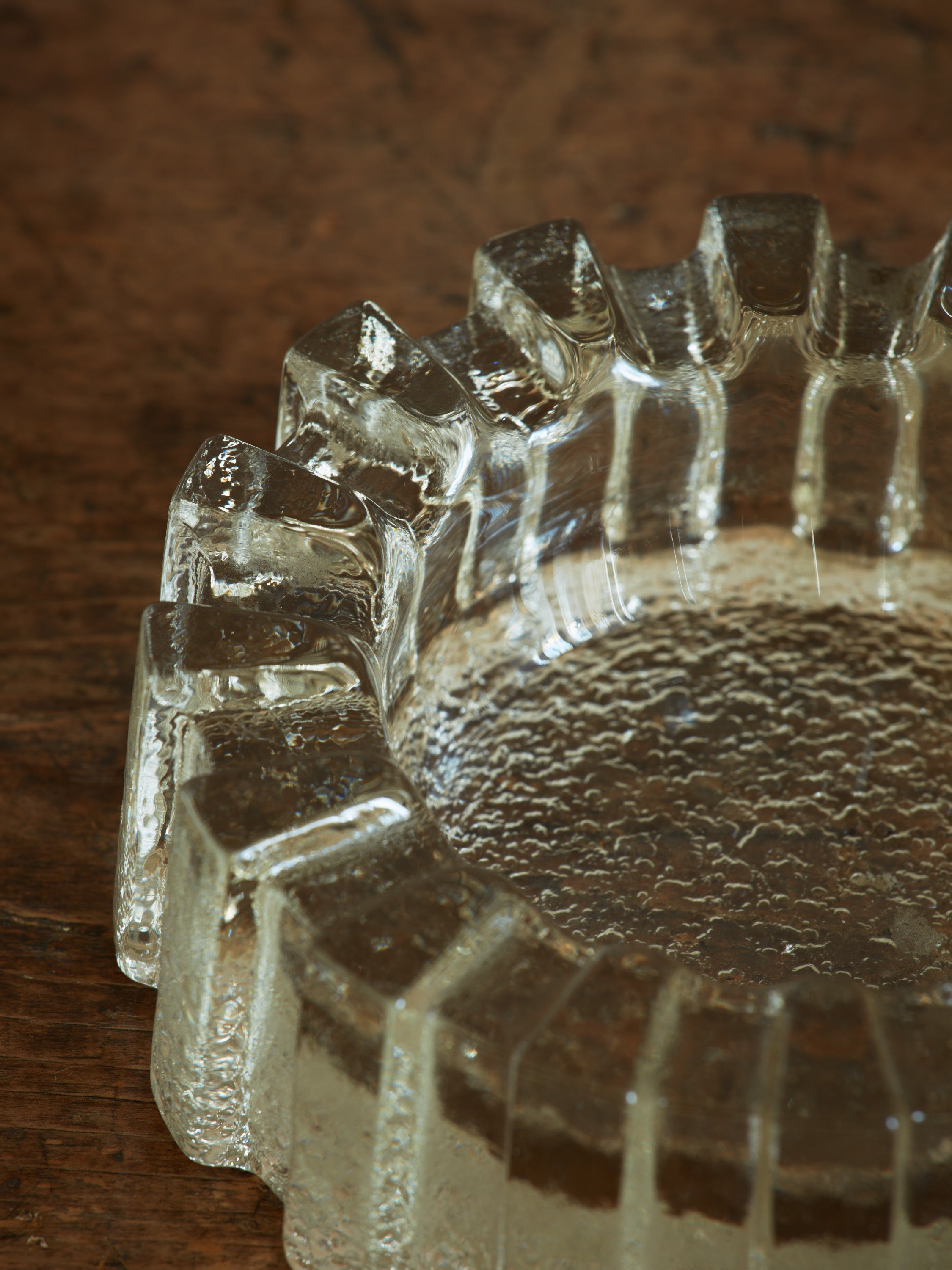Swedish Textured Glass Ashtray