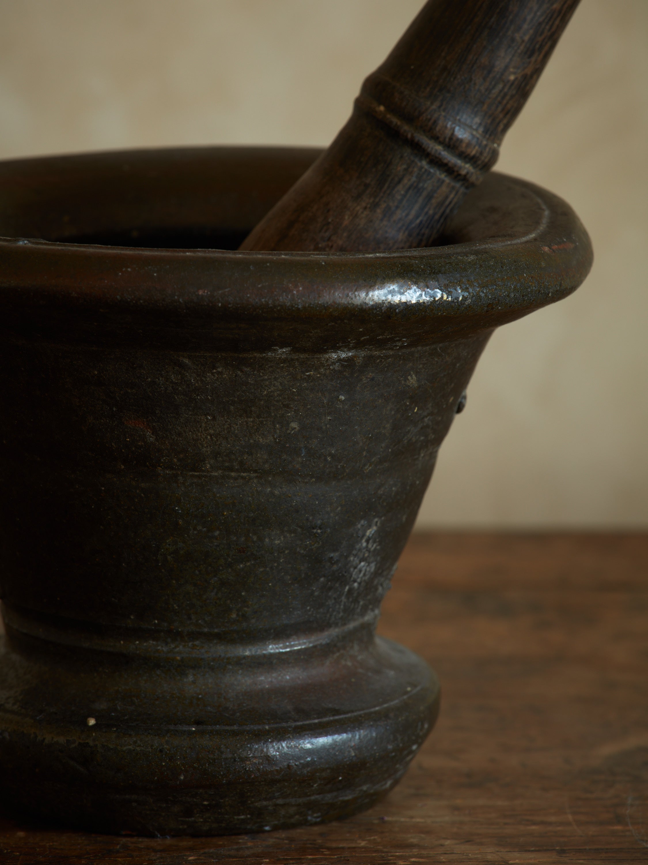 Antique Cast Iron Mortar & Pestle
