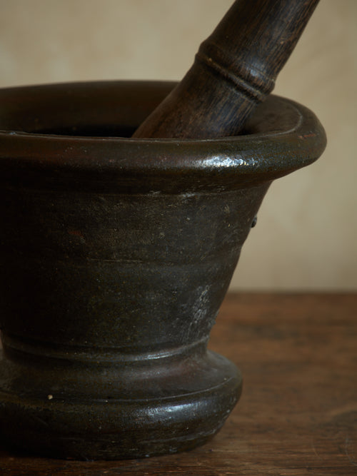 Antique Cast Iron Mortar & Pestle