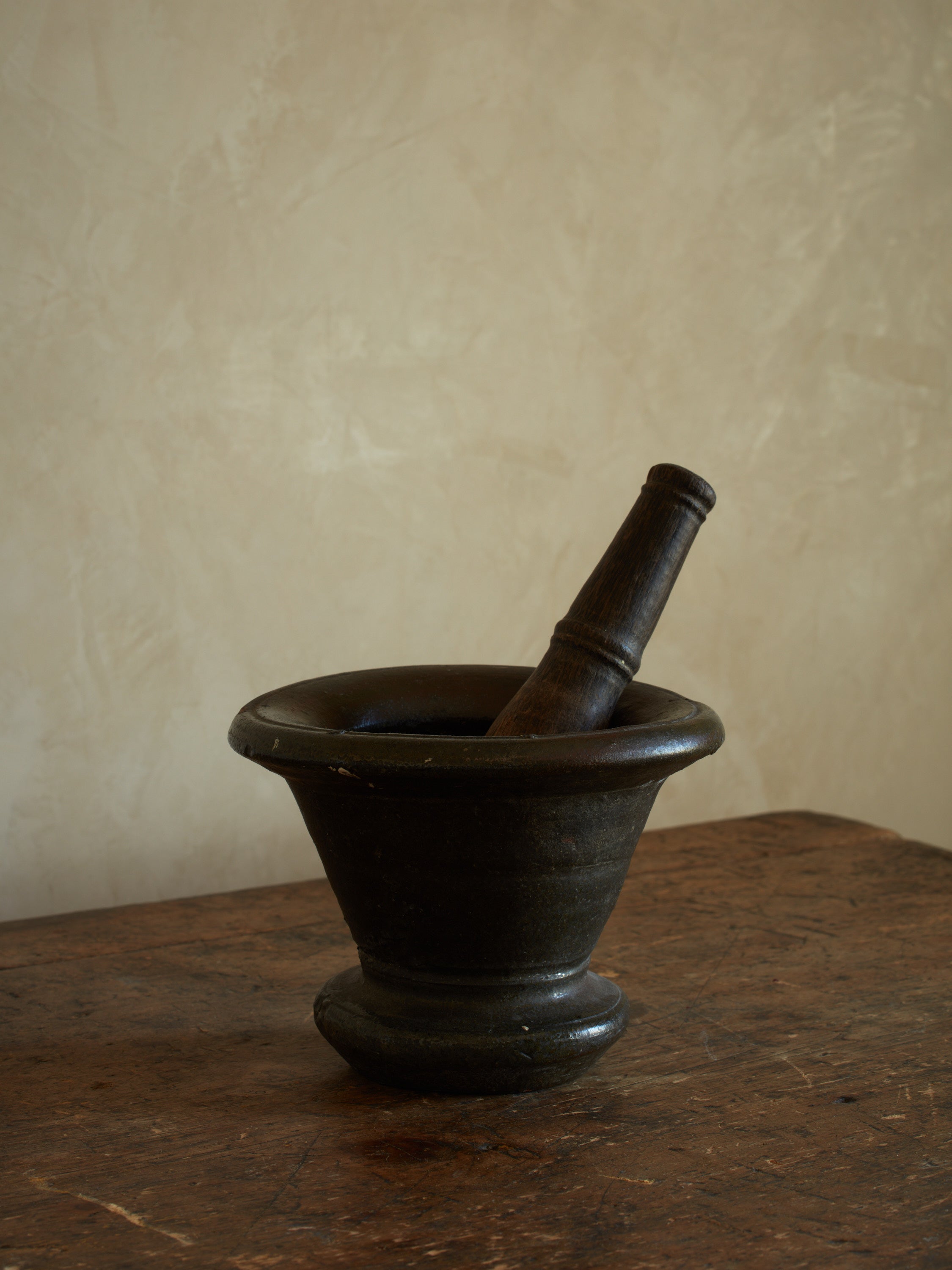 Antique Cast Iron Mortar & Pestle