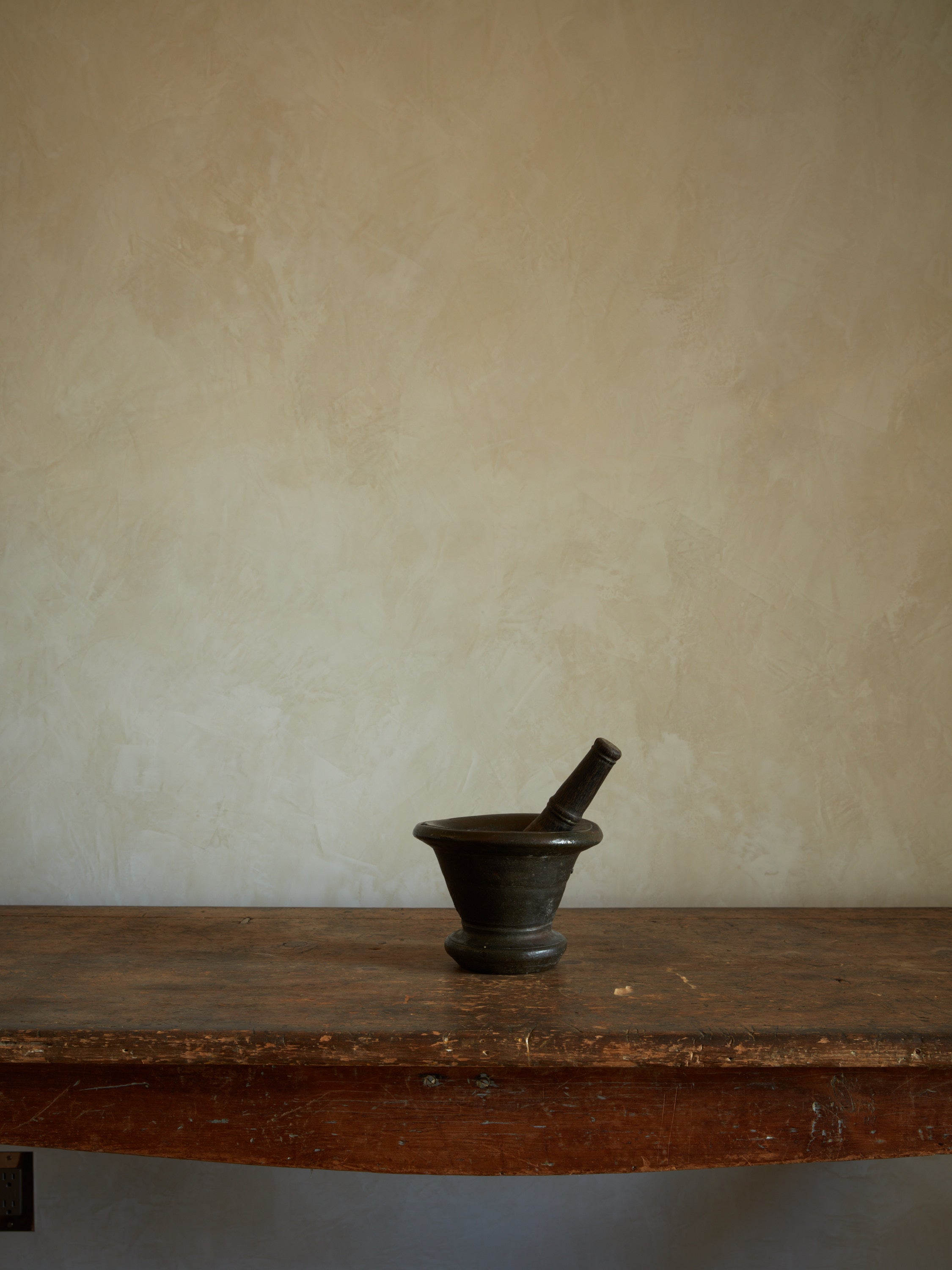 Antique Cast Iron Mortar & Pestle