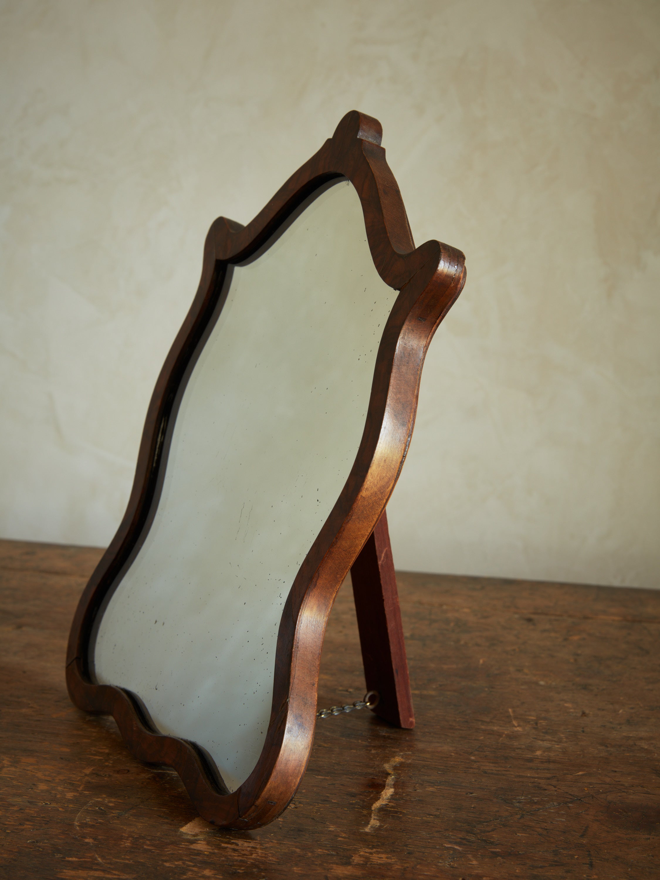Victorian Burl Wood Tabletop Mirror