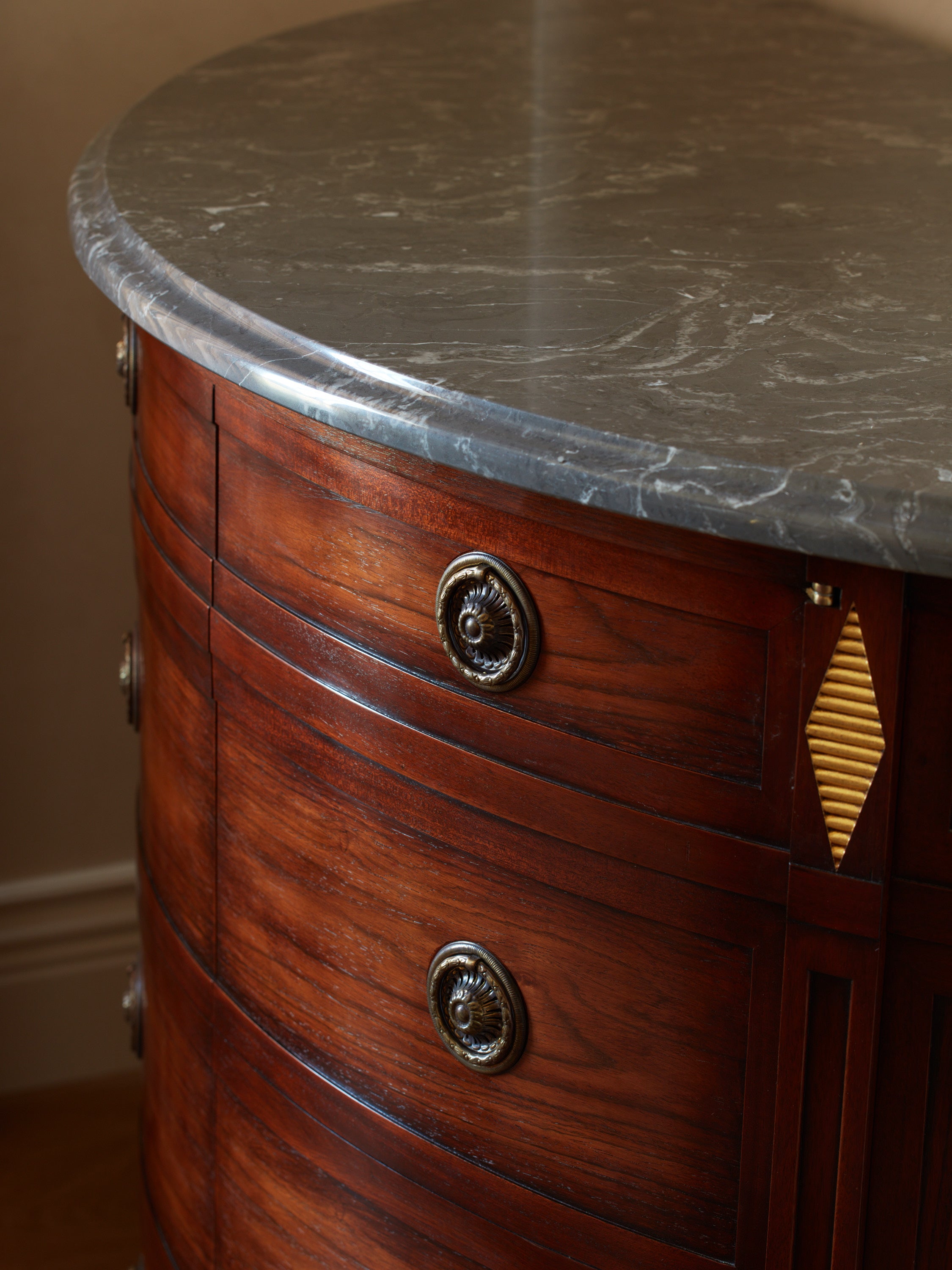 French Empire Demilune Chest with Marble Top
