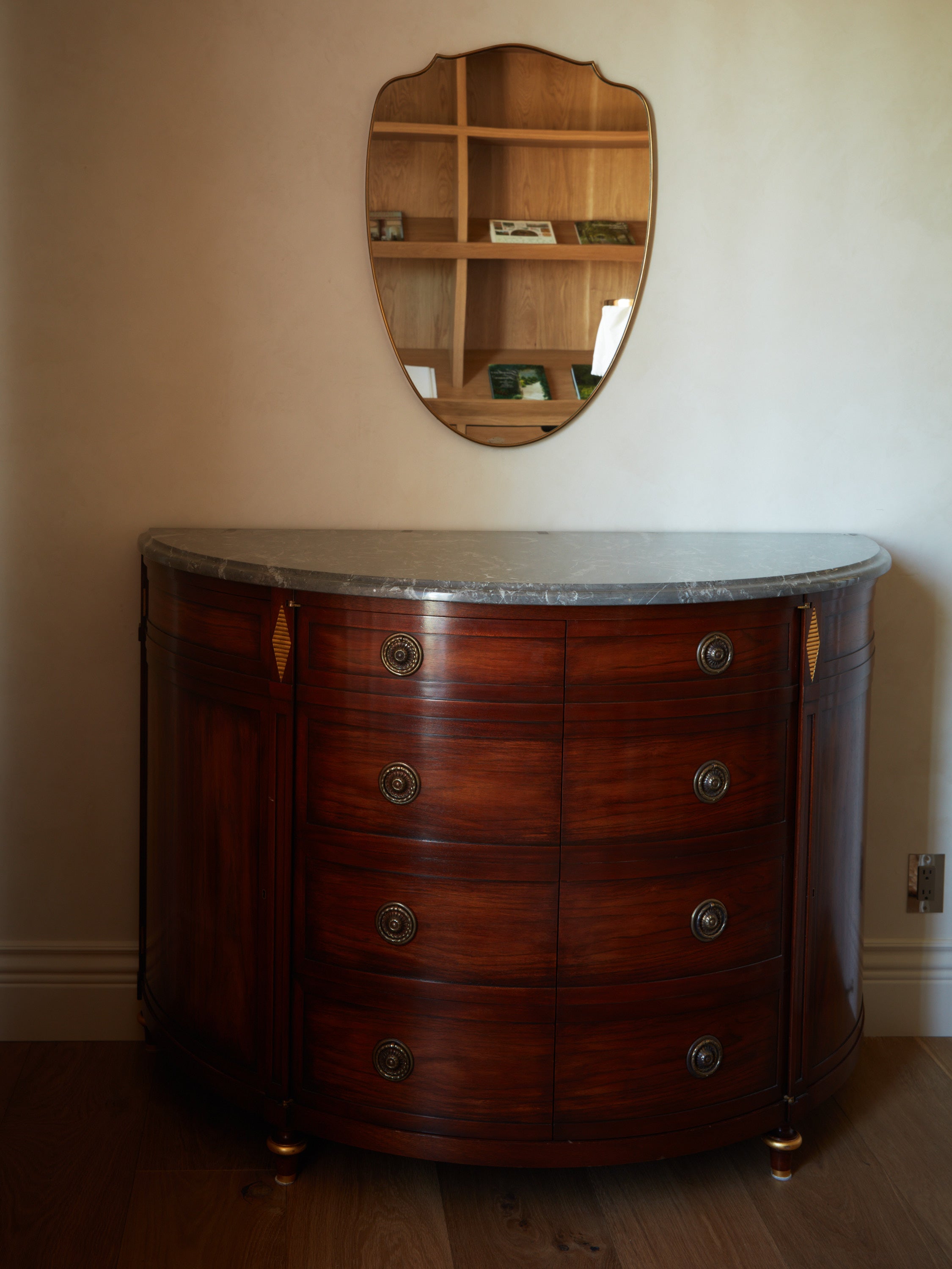 French Empire Demilune Chest with Marble Top