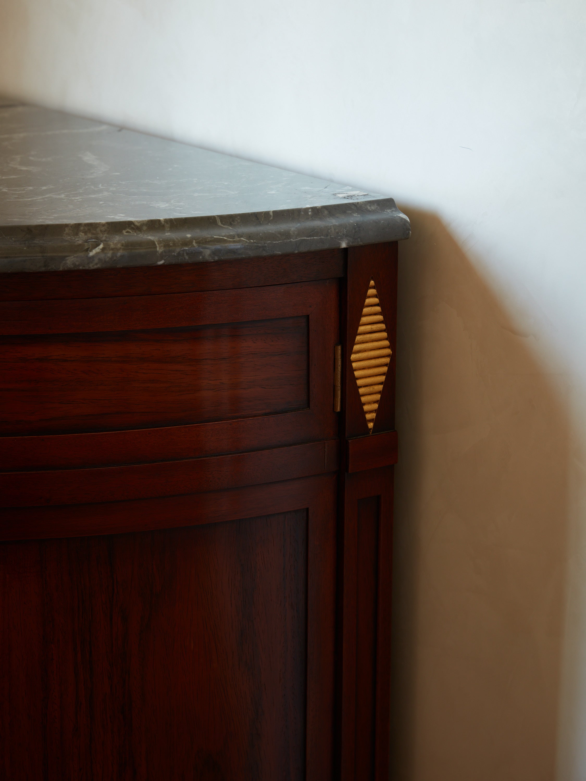 French Empire Demilune Chest with Marble Top
