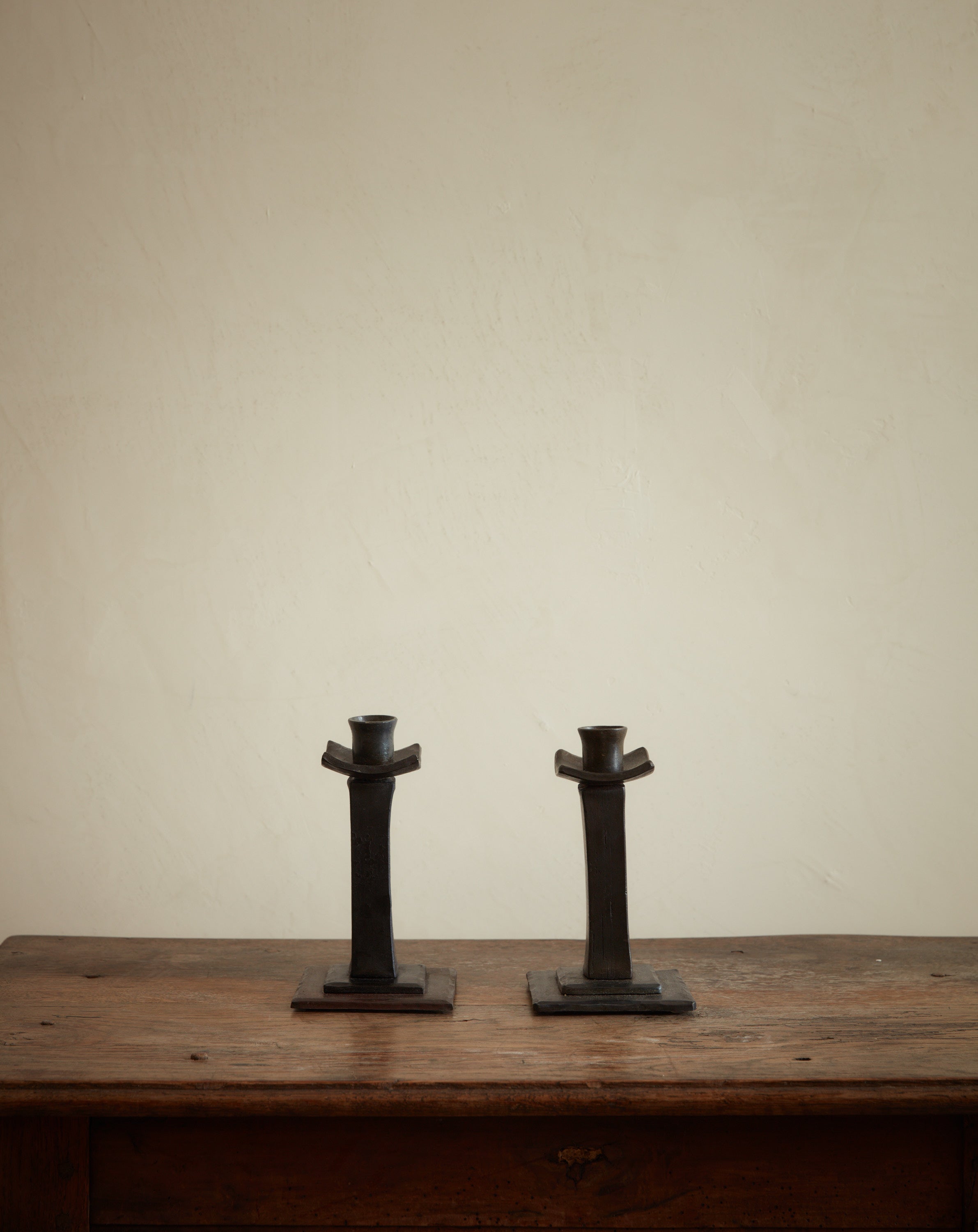 Iron Candlesticks Pair
