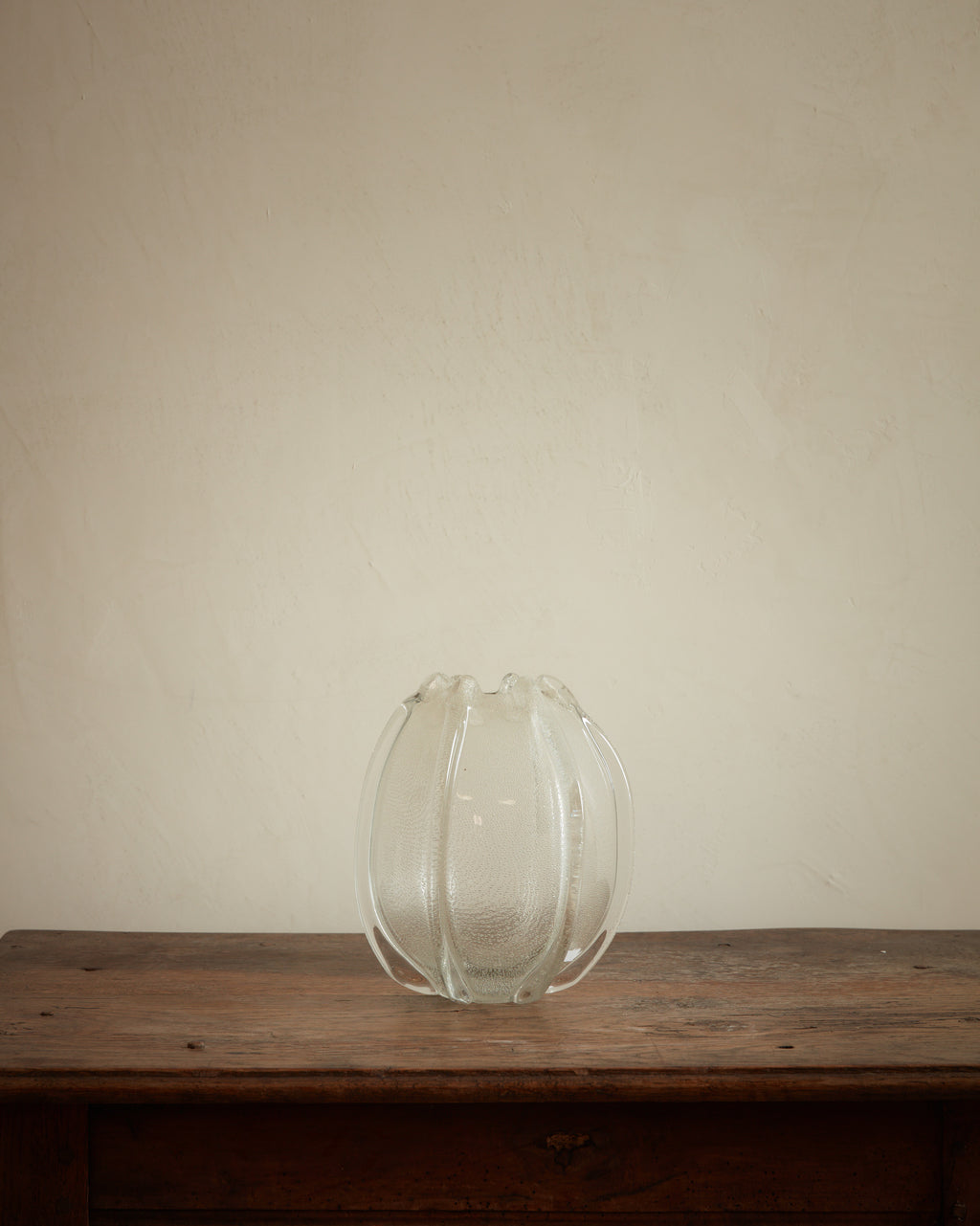 Murano Ribbed Globe Vase