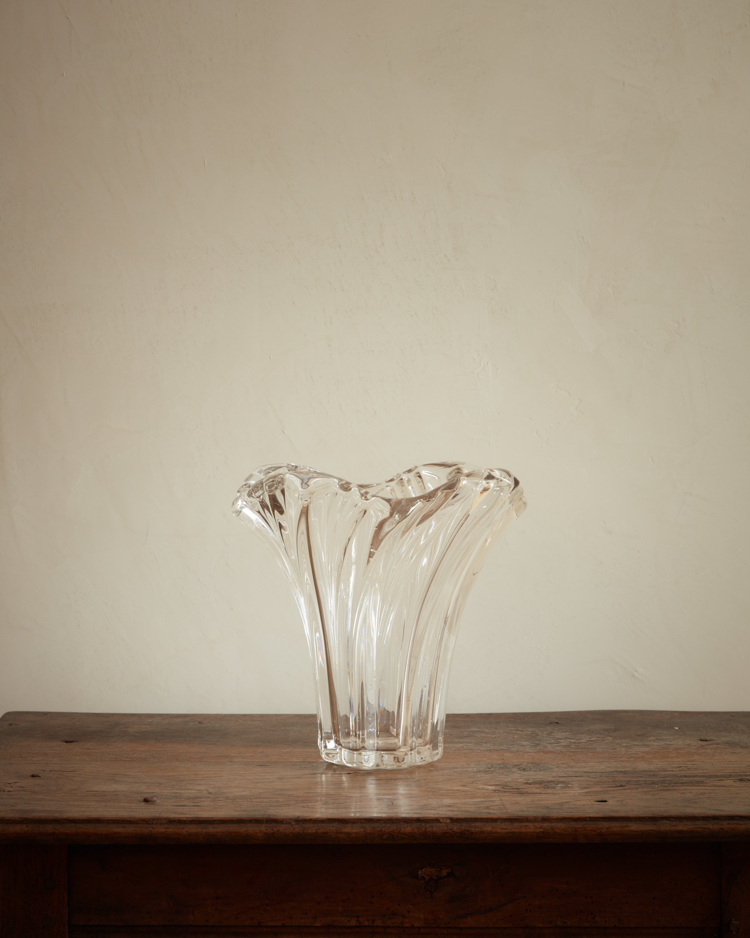 French Swirl Crystal Vase