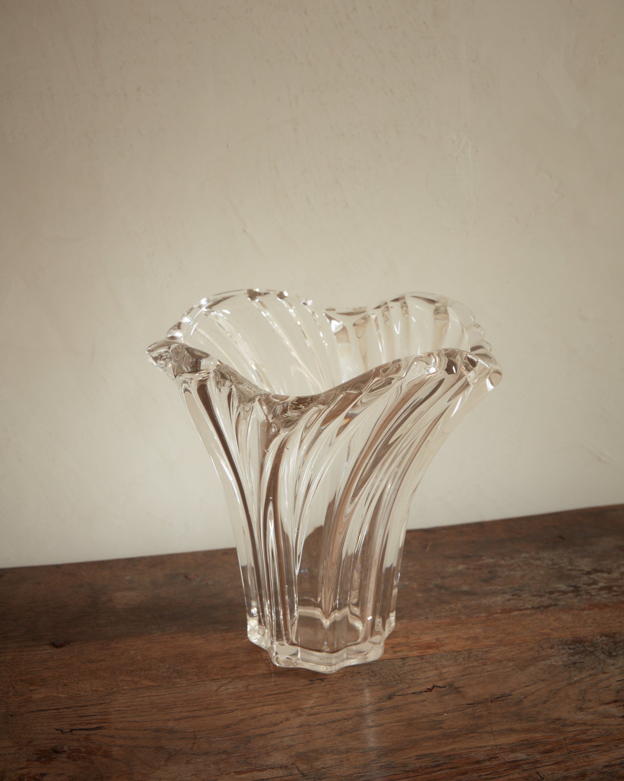 French Swirl Crystal Vase
