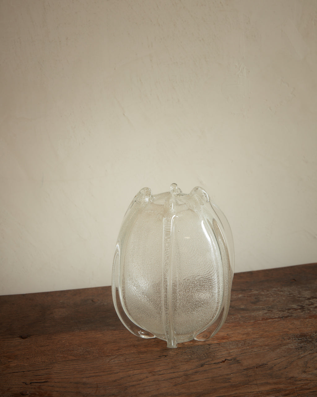 Murano Ribbed Globe Vase