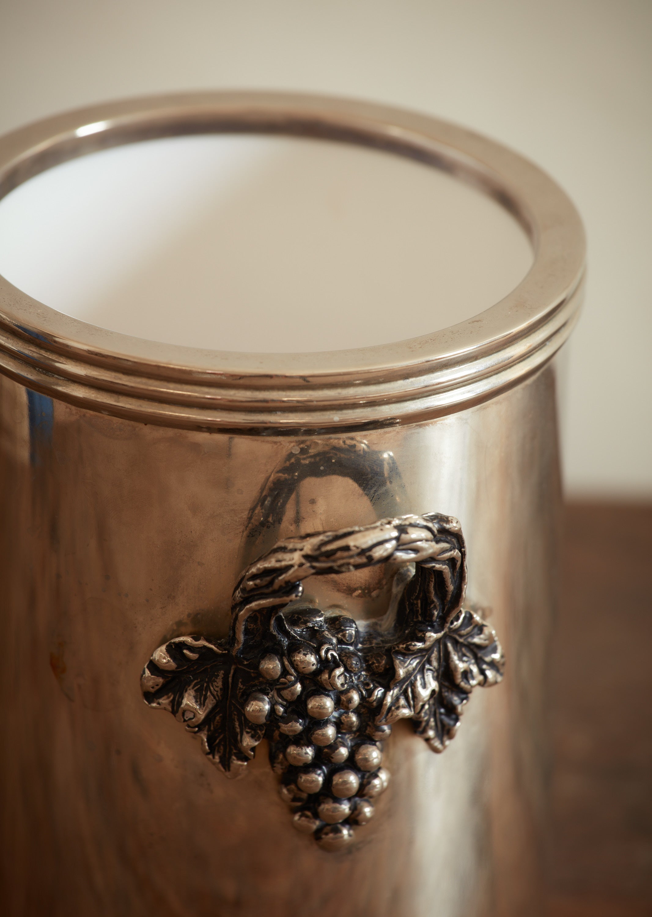 English Wine Bucket with Grape Motif Handles