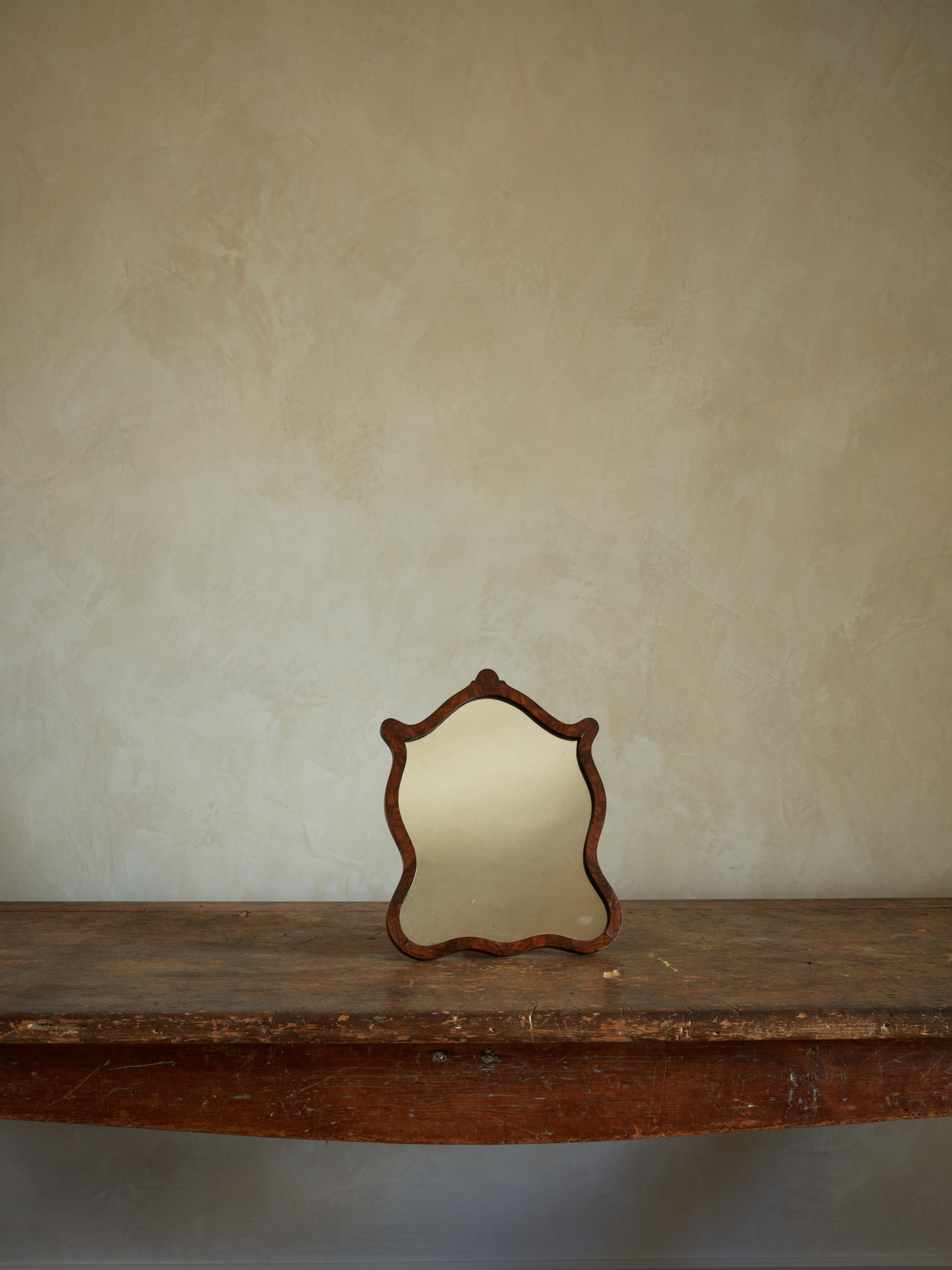 Victorian Burl Wood Tabletop Mirror