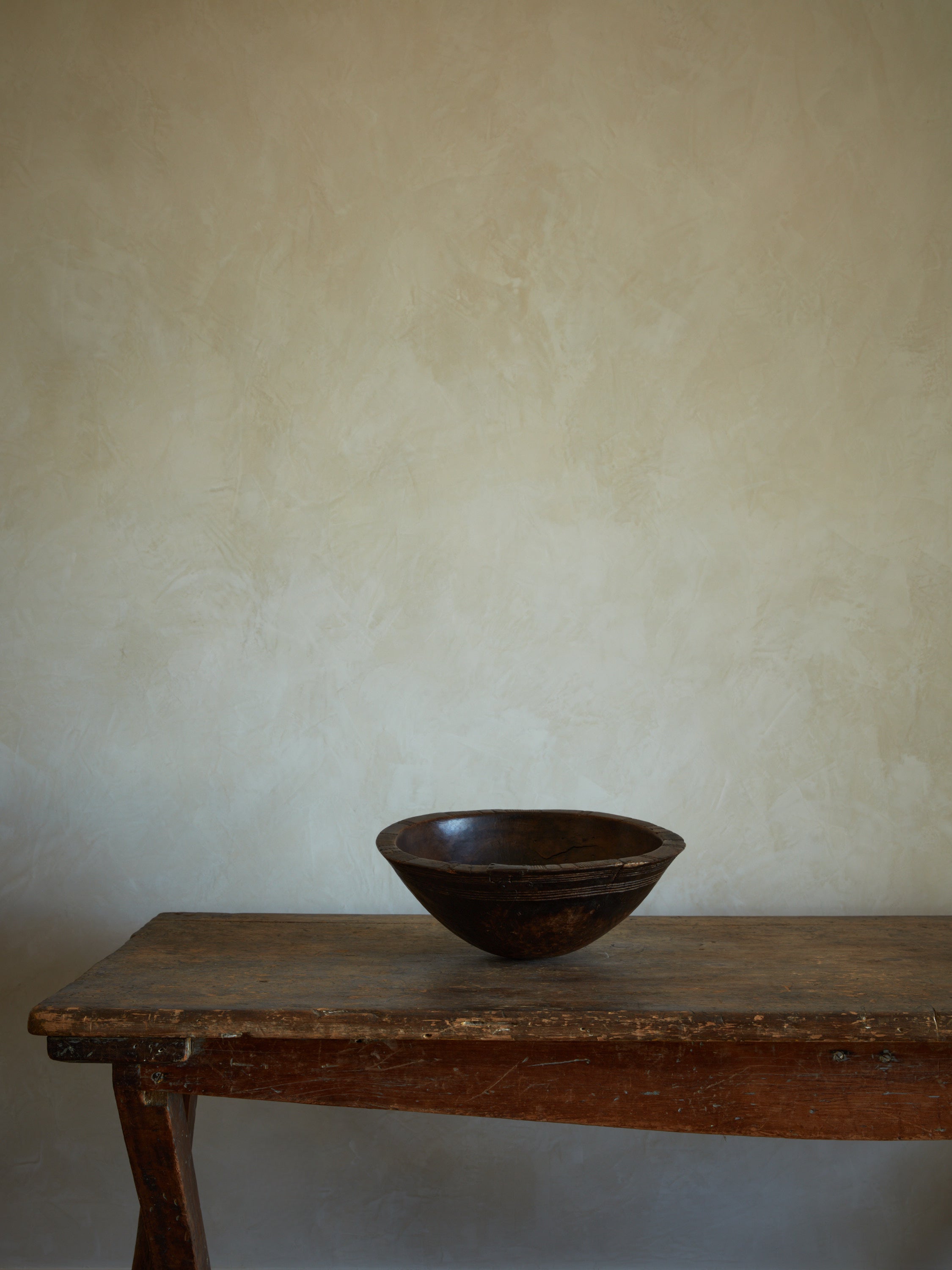 Large Antique Wooden Bowl